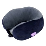 VIAGGI U Shape Super Soft Memory Foam Travel Neck Pillow for Neck Pain Relief Cervical Orthopedic Use Comfortable Neck Rest Pillow - Navy Grey